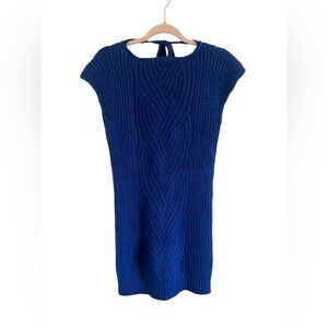 Sisley Cobalt Blue Mohair Wool Knit Sweater Dress
